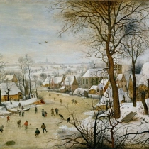 Winter Landscape with Skaters and Bird Trap 1565