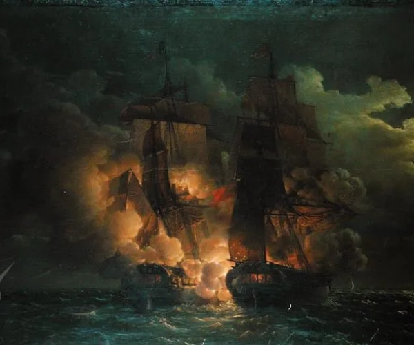 Battle Between the French Frigate Arethuse and the English Frigate Amelia in View of the Islands of Loz, 7th February 1813