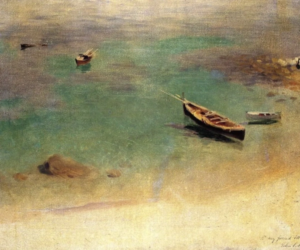 A Boat in the Waters off Capri