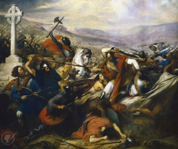 The Battle of Poitiers, 25th October 732, won by Charles Martel 688-741 1837