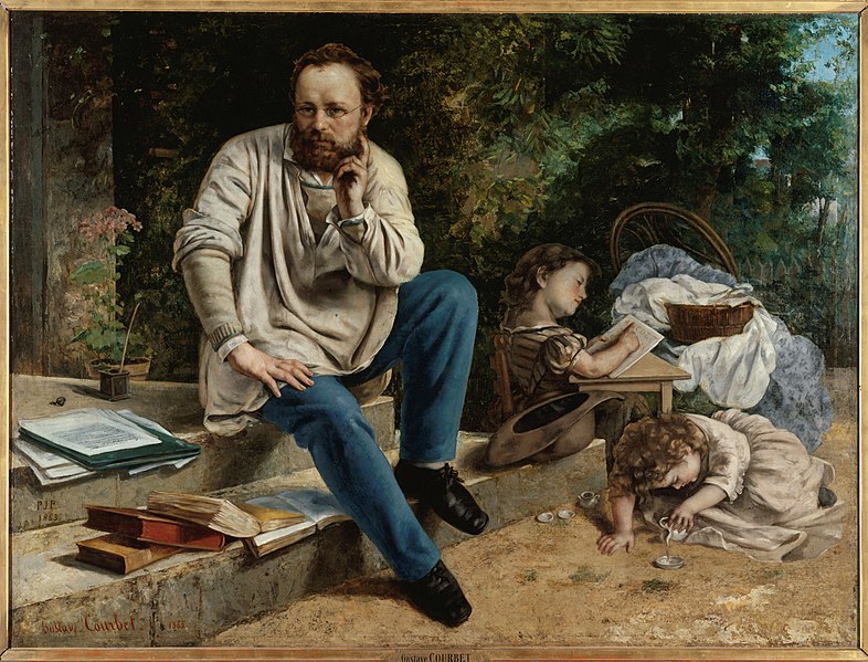 Proudhon And His Children (1865) By Gustave Courbet