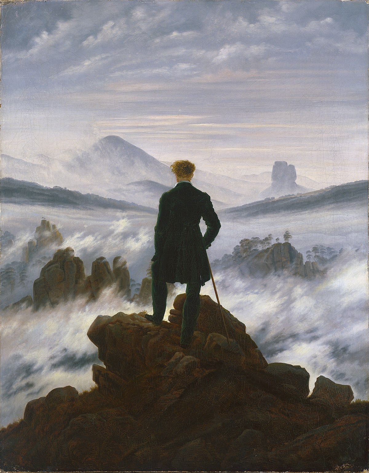 Caspar David Friedrich, wanderer Above The Sea Of Fog (1819)