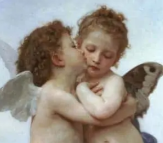 Cupid and Psyche as Children by William Adolphe Bouguereau