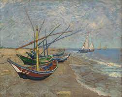 Fishing Boats on the Beach at Sainte-Marie - Van Gogh