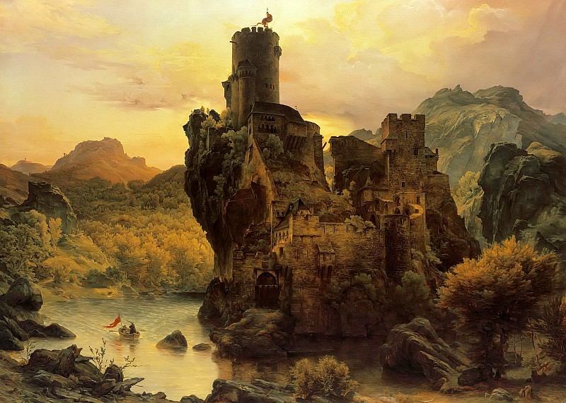 Karl Friedrich Lessing-Knight's Castle On The Rock 1828