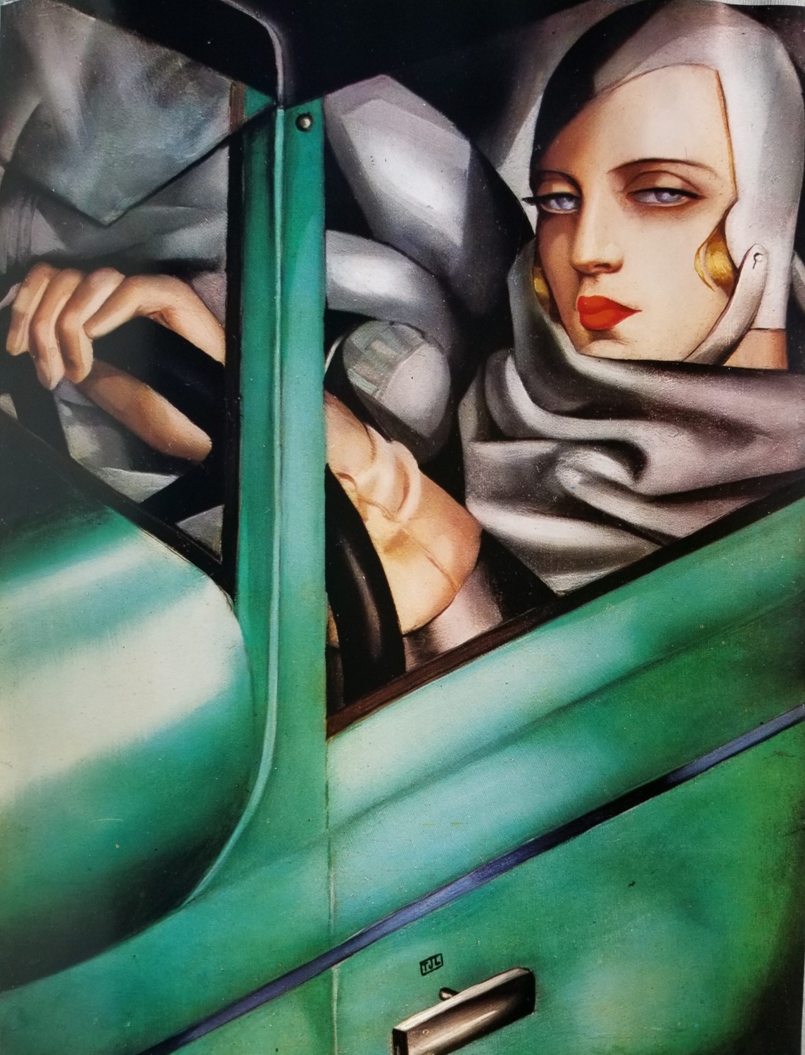 Tamara De Lempicka "Auto-portrait (Tamara In A Green Bugatti)" (1929)