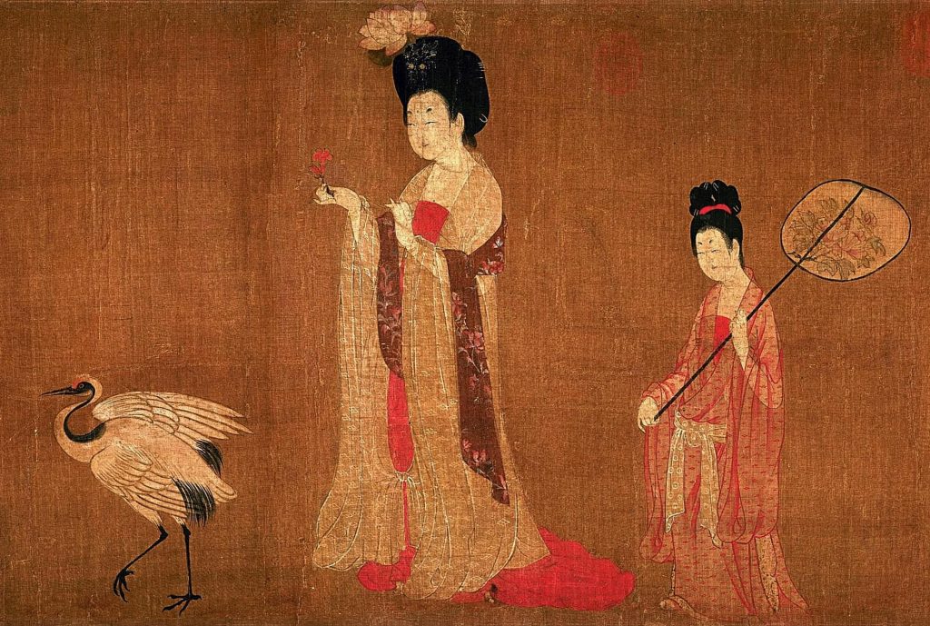 Zhou Fang (Attr.), Court Ladies Adorning Their Hair With Flowers, 8th Century