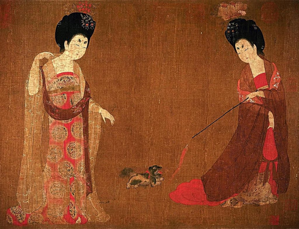 Zhou Fang (attr.), Court Ladies Adorning Their Hair with Flowers, 8th century