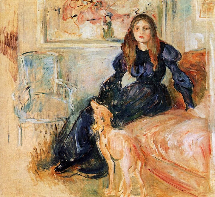 Berthe Morisot's 'Julie Manet and her Greyhound Laertes' by Berthe Manet
