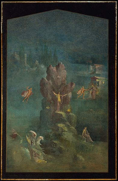 Wall painting- Perseus and Andromeda in landscape, from the imperial villa at Boscotrecase