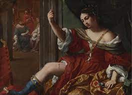 ELISABETTA SIRNANI, PORTIA WOUNDING HER THICK 1664