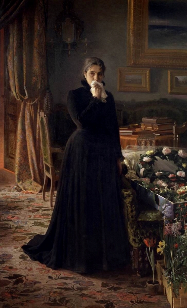 van Kramskoy depicts “Inconsolable Grief” (1884).