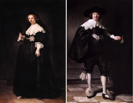 Pendant portraits of Maerten Soolmans and Oopjen Coppit, Rembrandt van Rijn