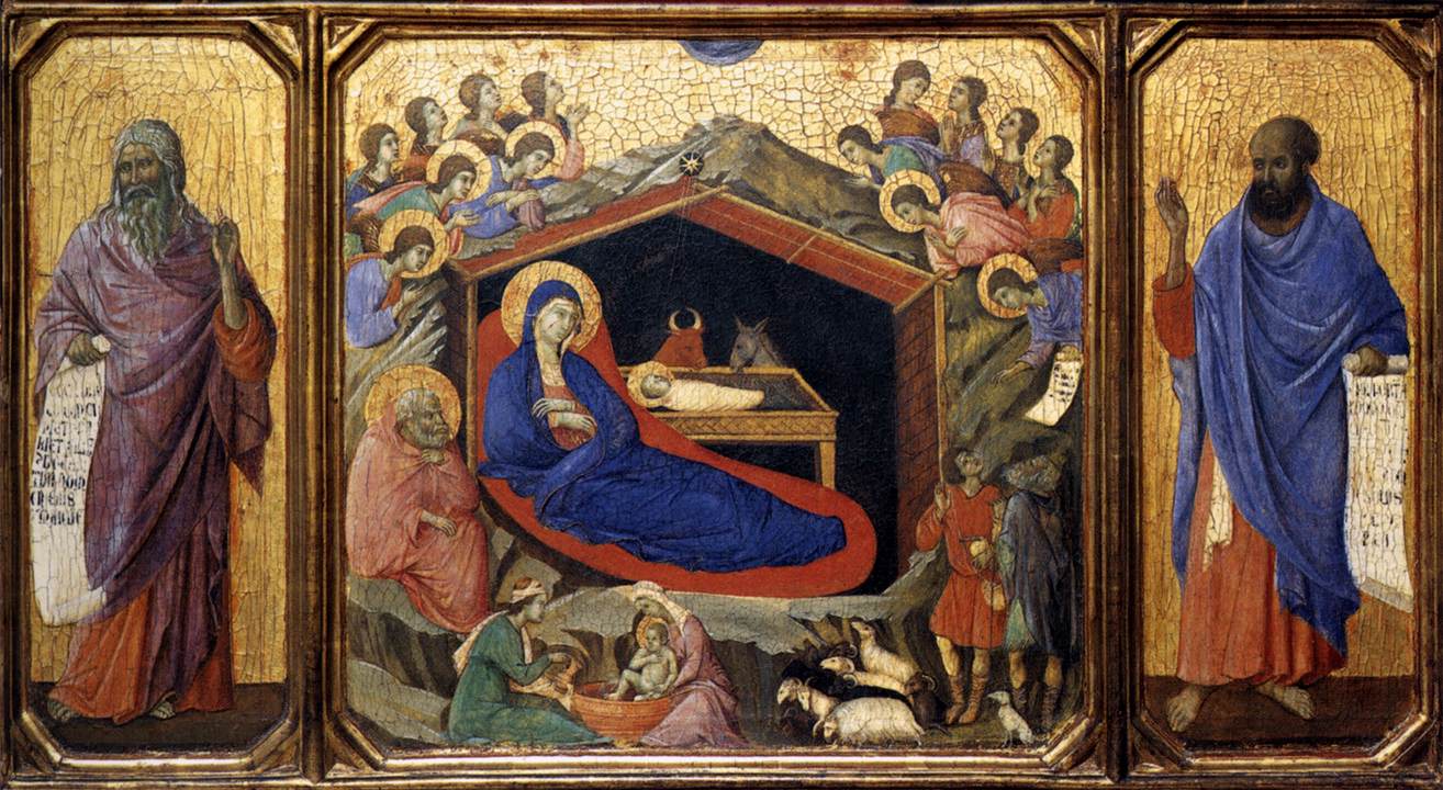 The Nativity with Prophets Isaiah & Ezekiel – Duccio di Buoninsegna