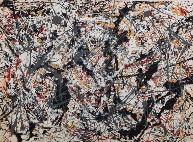 Jackson Pollock, Painting (Silver On Black, White, Yellow And Red), 1948.