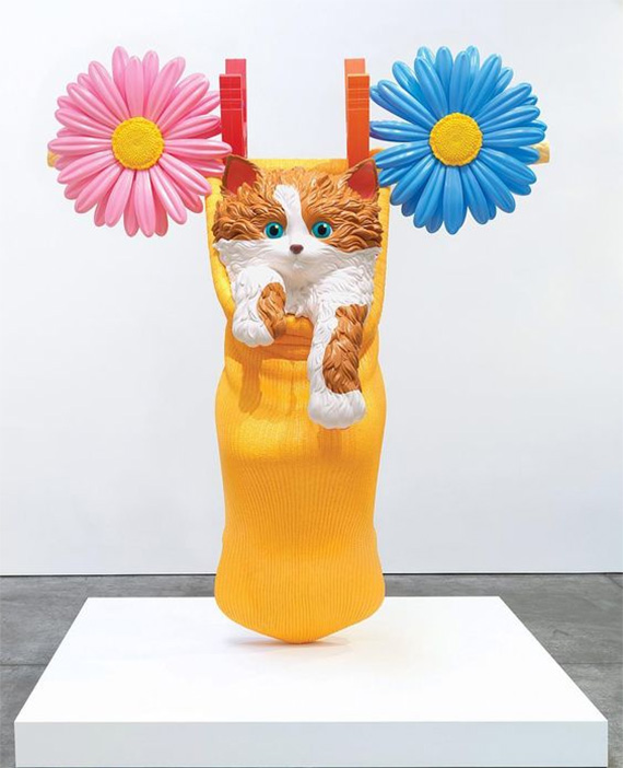 Cat on a Clothesline (Orange), Jeff Koons
