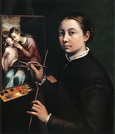 Sofonisba Anguissola "Self-portrait At The Easel" (1556)