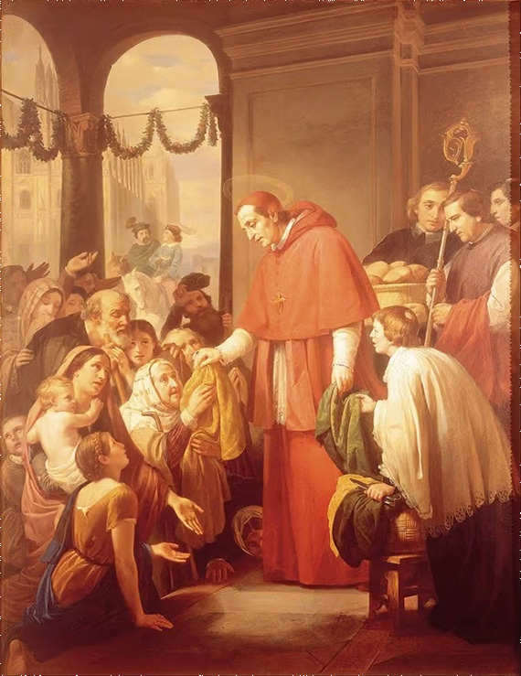 Saint Charles Borromeo Handing out Alms to the People, Jose Salome Pina