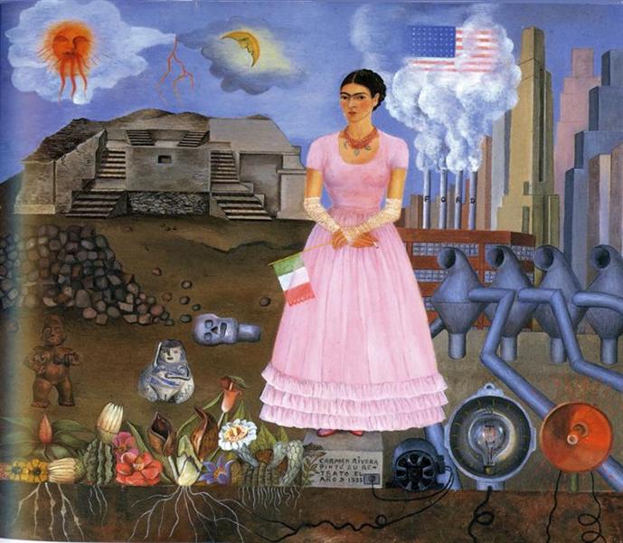 Frida Kahlo - Self-portrait On The Borderline Between Mexico And The United States 1932