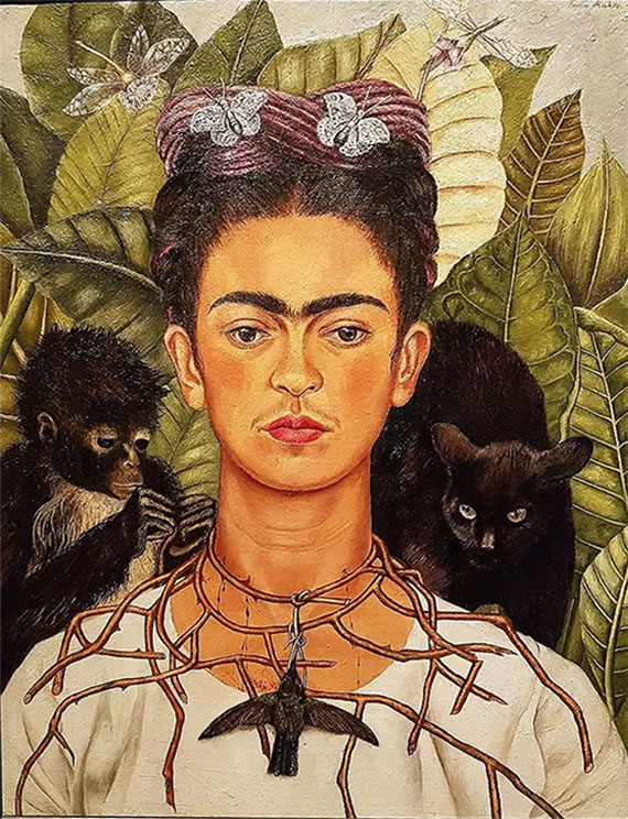 Self-Portrait with Thorn Necklace, Frida Kahlo