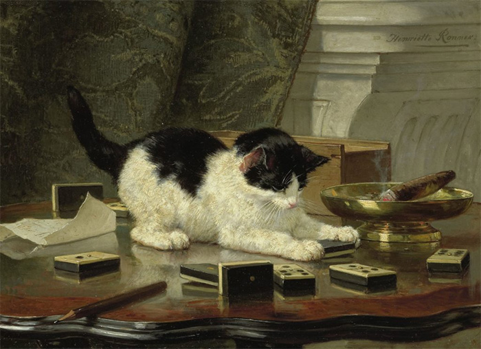 The cat at play, Henriëtte Ronner-Knip