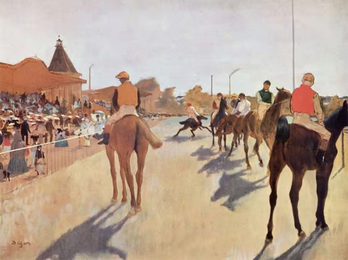 The Parade, Race Horses in front of the Tribunes, Edgar Degas