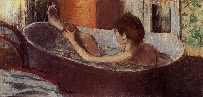 Woman in Her Bath Sponging Her Legs, Edgar Degas