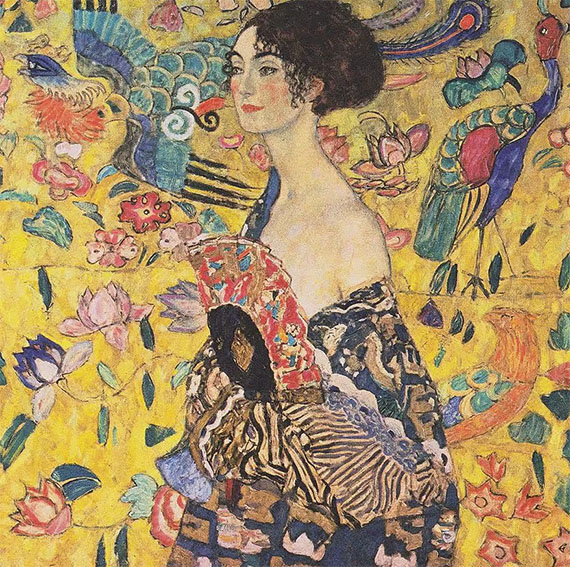 Woman with a Fan, Gustav Klimt
